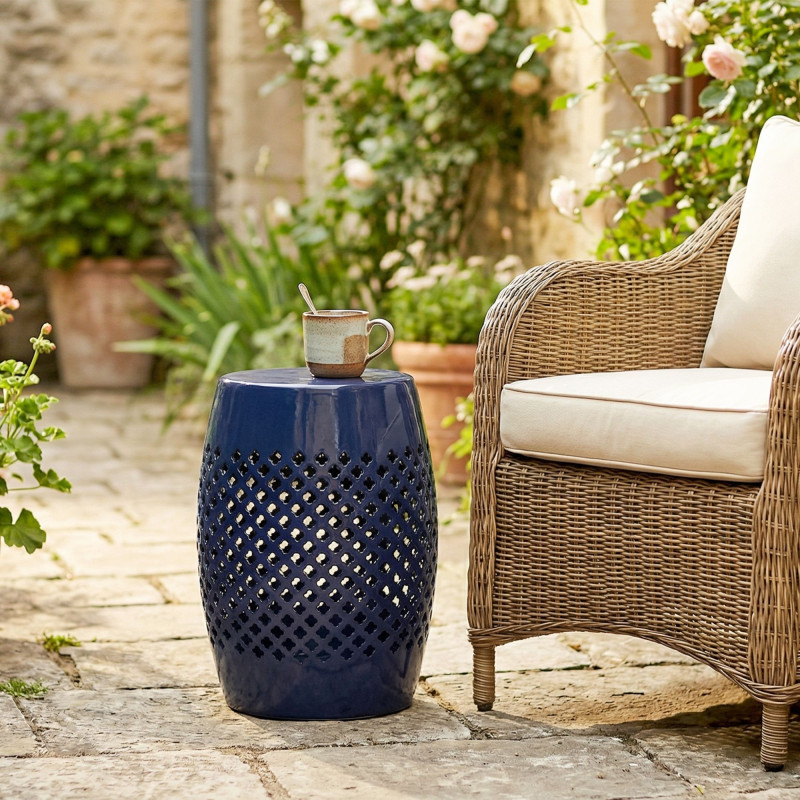 Steel Patio End Table for Indoor Outdoor Use
