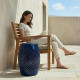 Steel Patio End Table for Indoor Outdoor Use