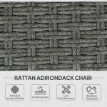 Wicker Adirondack Chair, PE Rattan Outdoor Fire Pit Chair Muskoka Chair with Cushions, Heather Grey