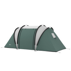 Camping Tent with 2 Bedrooms and Living Area, 3000mm Waterproof Family Tent, for Fishing Hiking Festival, Army Green
