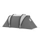 Camping Tent with 2 Bedrooms and Living Area, 3000mm Waterproof Family Tent, for Fishing Hiking Festival, Grey