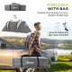 Camping Tent with 2 Bedrooms and Living Area, 3000mm Waterproof Family Tent, for Fishing Hiking Festival, Grey
