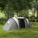 Camping Tent with 2 Bedrooms and Living Area, 3000mm Waterproof Family Tent, for Fishing Hiking Festival, Grey