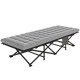 Camping Cot with Soft Pad, 32" Extra Wide Folding Cots with Non-Slip Feet and Carry Bag, Grey