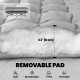 Camping Cot with Soft Pad, 32" Extra Wide Folding Cots with Non-Slip Feet and Carry Bag, Grey