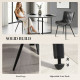Dining Chairs Set of 2, PU Leather Upholstered Kitchen Chairs with Backrest and Steel Legs, Black
