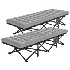 Set of 2 Camping Cot with Soft Pad, 32