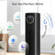 28dB Tower Fan with 12 Speeds and 4 Modes, Standing Floor Fan with 80° Oscillating, 12H Timer, Black