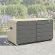 Outdoor Storage Box with Lockable Lid, HDPE Garden Deck Box with Wheels 757 L