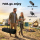 3ft Folding Camping Table, Picnic Table with Mesh Storage Net, Carrying Bag and Metal Frame, Black