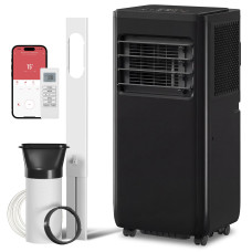 10000 BTU Portable 4-in-1 Air Conditioner with Cool, Dehumidifier, Fan, Sleep, WiFi Voice Remote Control, Black