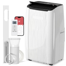 12000 BTU 5-in-1 Portable Air Conditioner with Cool, Heat, Dehumidifier, Fan, Sleep, WiFi Voice Control, White