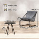 Outdoor Bistro Set, 3 Piece Patio Furniture Set with 2 C Spring Chairs and Round Table for Balcony, Light Grey