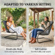 Outdoor Bistro Set, 3 Piece Patio Furniture Set with 2 C Spring Chairs and Round Table for Balcony, Light Grey