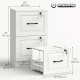 2 Drawer File Cabinet with Lock, Vertical Filing Cabinet with Adjustable Hanging Bars for A4 and Letter Size, White