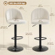 Bar Stools Set of 2, Swivel Counter Height Barstools with Footrest, Cream White