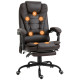 7-Point Vibrating Massage Chair, Reclining Office Chair with Footrest, Reclining Back, Adjustable Height, Brown