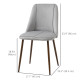 Upholstered Dining Chairs Set of 4, Velvet Accent Chair with Back and Wood-grain Steel Leg for Kitchen, Grey