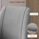 Upholstered Dining Chairs Set of 4, Velvet Accent Chair with Back and Wood-grain Steel Leg for Kitchen, Grey