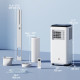 10,000 BTU Moible Air Conditioner 440 Sq. Ft., Dehumidifier Fan Auto Sleep with 24H Timer On/Off, Window Kit, White