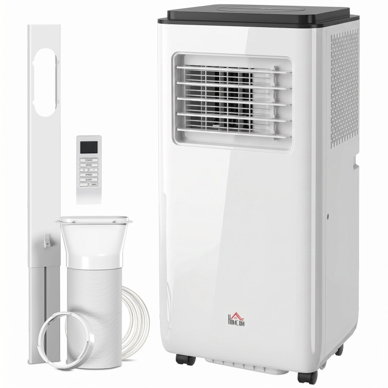 8,000 BTU Moible Air Conditioner 345 Sq. Ft., Dehumidifier Fan Auto Sleep with 24H Timer On/Off, Window Kit, White