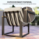 4 Piece Patio Furniture Set, Outdoor Loveseat Sofa Set with Thick Cushions and Coffee Table, Light Grey