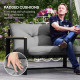 4 Piece Patio Furniture Set, Outdoor Loveseat Sofa Set with Thick Cushions and Coffee Table, Light Grey