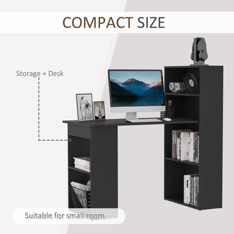 Modern Computer Desk with Storage Shelves, 47