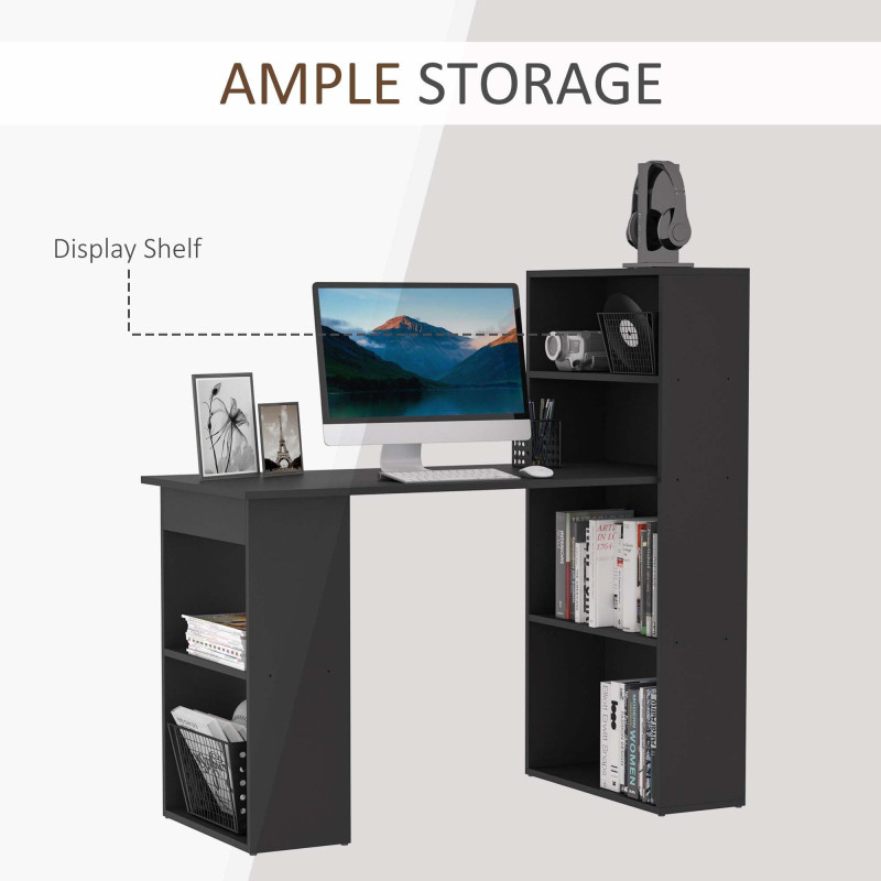 Modern Computer Desk with Storage Shelves, 47