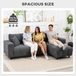 Sectional Couch with Integrated Seat, 3 Seater L-Shaped Sofa with Changeable Chaise, Spring Cushion, 2 Pillows, Grey