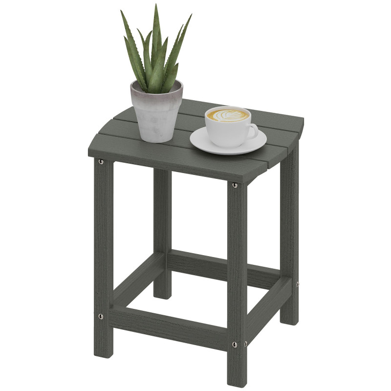 Outdoor Side Table, Adirondack Patio End Table for Garden, Pool, Backyard, Lawn, Beach, Indoor and Outdoor, Grey