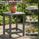 Outdoor Side Table, Adirondack Patio End Table for Garden, Pool, Backyard, Lawn, Beach, Indoor and Outdoor, Grey