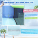 Qaba Inflatable Bounce House for Kids, Sharks Theme Jumping Bouncy Castle with Slide and Pool for Indoor Outdoor, Blue