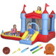 Qaba Bouncy Castle for Kids, Inflatable Bounce House with Slide, Pool/Ball Pit, Basketball Hoop and Blower for Indoor Outdoor