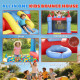Qaba Bouncy Castle for Kids, Inflatable Bounce House with Slide, Pool/Ball Pit, Basketball Hoop and Blower for Indoor Outdoor