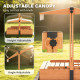 Qaba Kids Sandbox with Canopy, Wooden Sand Box with Foldable Picnic Table, Bench Seats, Liner, Cover, Gift for Ages 3-8