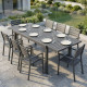 Expandable Outdoor Dining Table for 6-8 People, 59"-89" Aluminum Patio Dining Table with Slatted Top, Dark Grey