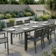 Expandable Outdoor Dining Table for 6-8 People, 59"-89" Aluminum Patio Dining Table with Slatted Top, Dark Grey