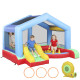 Qaba Bouncy Castle for Kids, Inflatable Bounce House with Slide, Ball Pit, Ring Toss Game, Sunshade and Blower