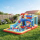 Qaba 14.3 x 8FT Inflatable Bounce House, 4 in 1 Bouncy Castle with Slide, Climbing Wall, Jumping Area, Pool and Blower