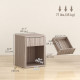 Nightstand with Drawer and Open Shelf, Modern Bedside Table Set of 2 for Bedroom Living Room, Grey