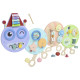 Qaba Caterpillar Montessori Busy Board, 7 in 1 Sensory Wall for Playroom Nursery Classroom, for Toddlers 3+ Years