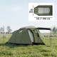 Camping Tent Waterproof Camping Tent with Two Room for 3-4 Person Waterproof, Green