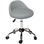 Salon Stool, Adjustable Rolling Stool, Grey