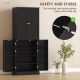 65" Kitchen Cabinet, Kitchen Pantry Cabinet with 4 Doors and 16 Door Shelves for Dining Room, Black