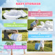 Qaba Inflatable Bouncy Castle for Kids, 3-in-1 White Bounce House with Slide, Ball Pit and 370W Blower, White