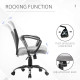 Mid Back Office Chair, Linen Adjustable Office Chair with Lumbar Back Support, Arm, Adjustable Height, Grey