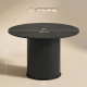 Round Dining Table for 5, 47 Inch Kitchen Table with Fluted Pedestal Base, for Kitchen Living Room Dining Room, Black