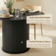 Round Dining Table for 5, 47 Inch Kitchen Table with Fluted Pedestal Base, for Kitchen Living Room Dining Room, Black