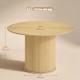 Round Dining Table for 5, 47 Inch Kitchen Table with Fluted Pedestal Base, for Kitchen Living Room Dining Room, Natural